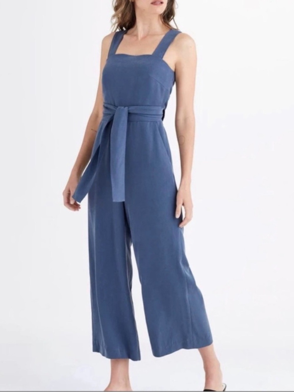 Vetta Navy Blue Apron Jumpsuit Beach Summer Casual Size 10